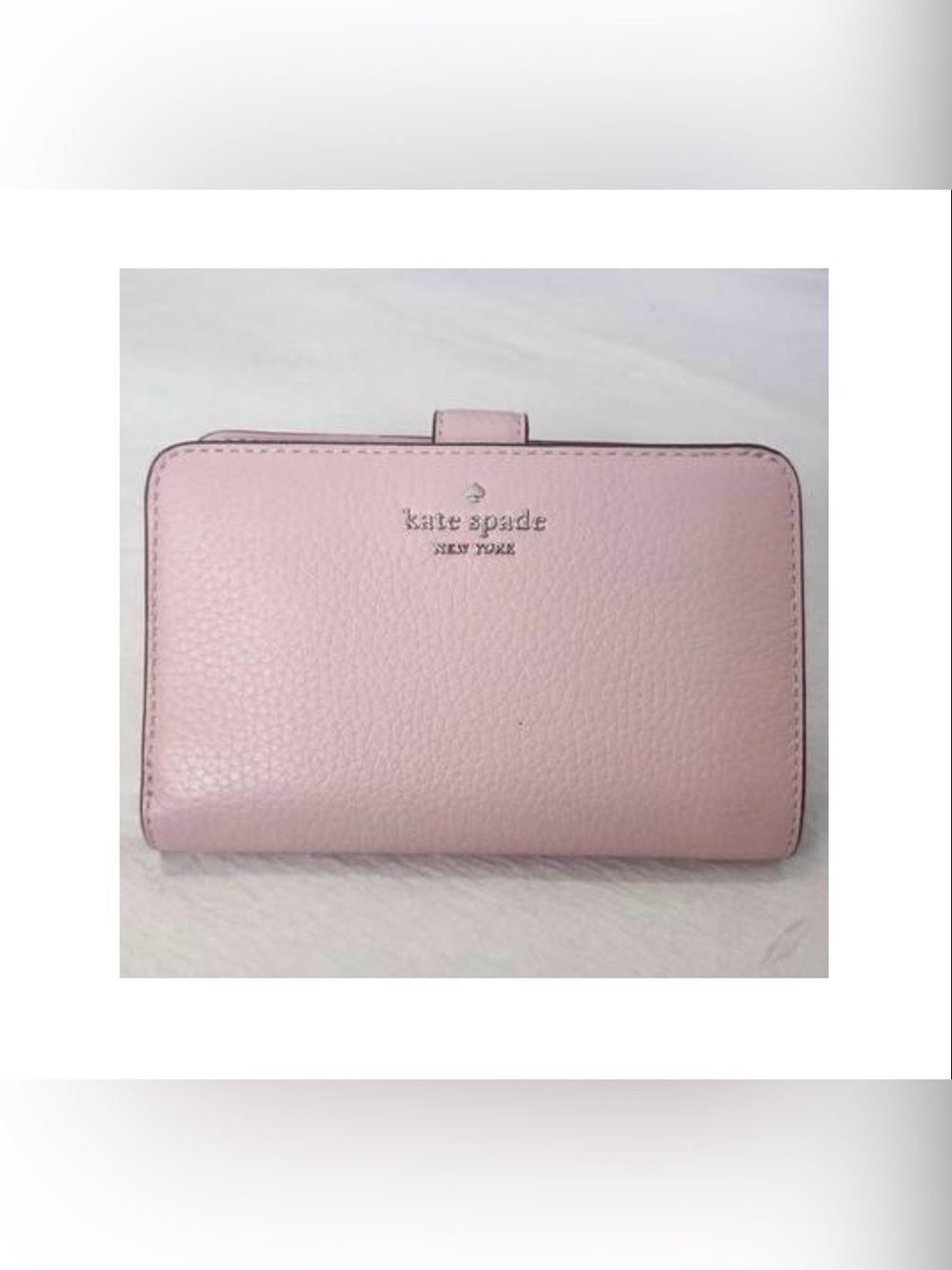 kate spade Pink Pebbled Leather Lena Snap Wallet - Picture 5 of 7
